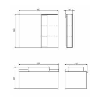 Тумба COMFORTY Милан-90 00-00014427, с графитовой столешницей с раковиной Comforty 78189